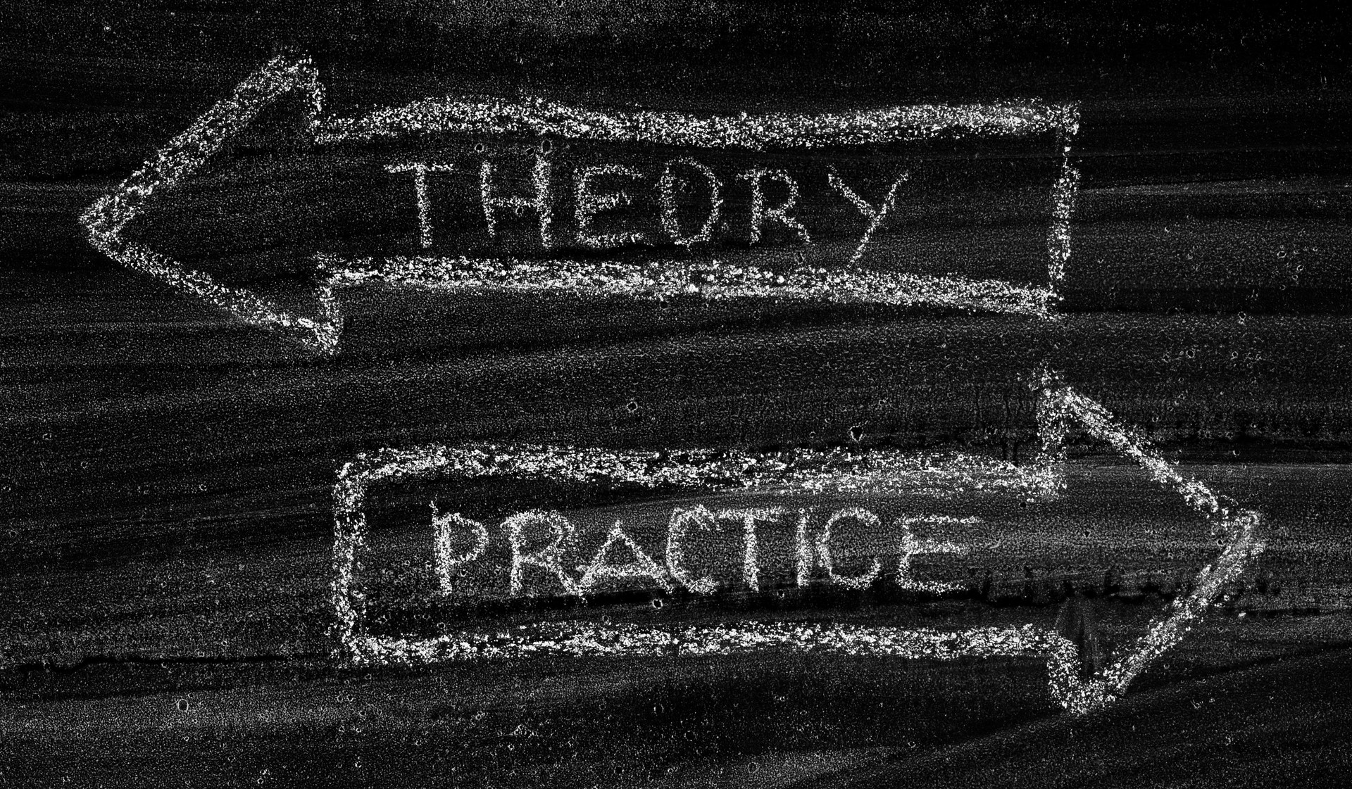 Theory Practice Arrows Concept